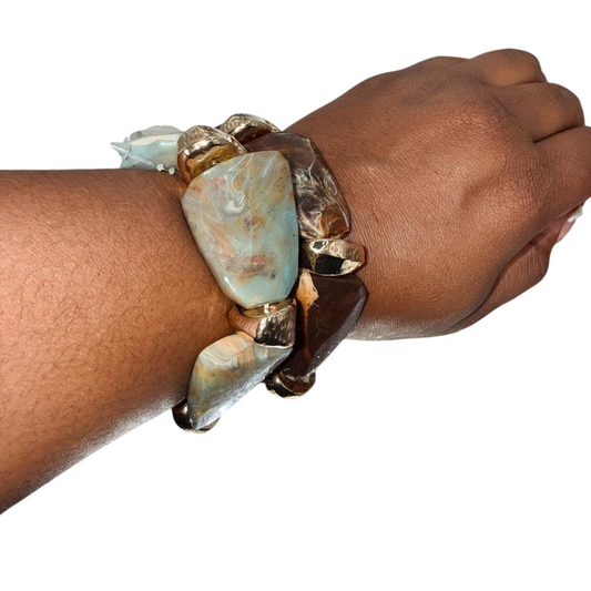 Moss Agate Gemstone Bracelet