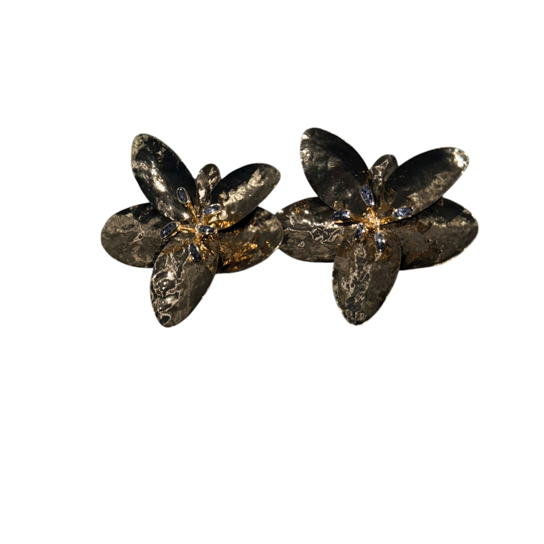 Crystal Lily Floral Earrings