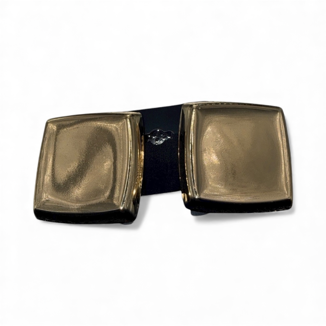 Gold square earrings