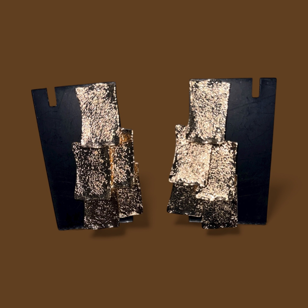 Rectangle 3 tier earrings