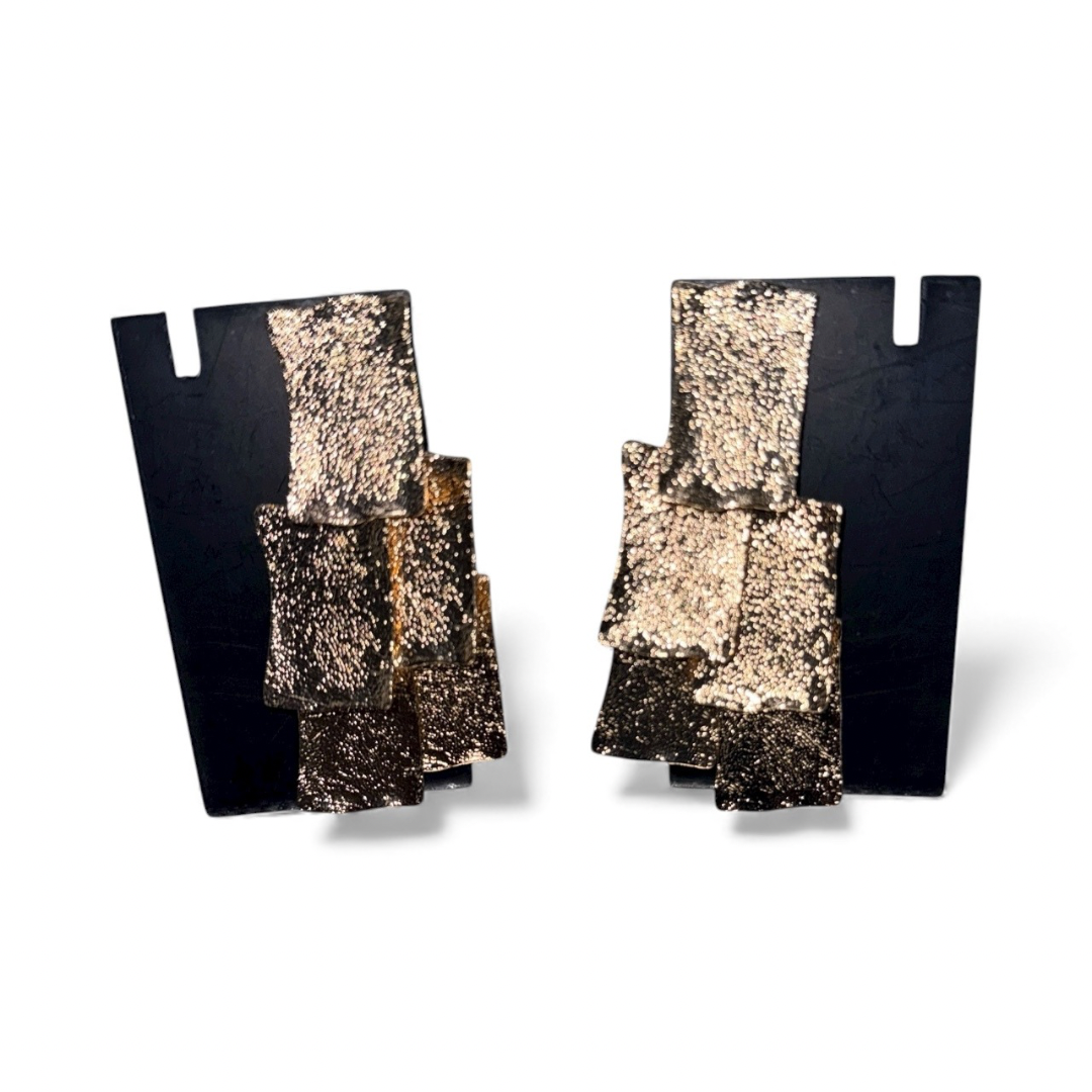 Rectangle 3 tier earrings