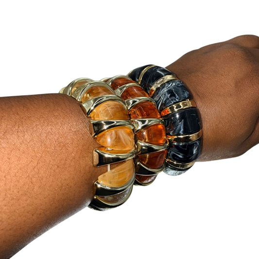 Chunky Marble Elastic Bracelet