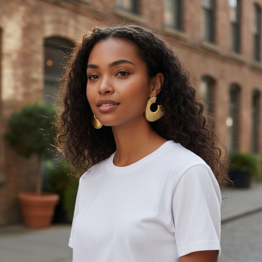 Fluted Hoop Earrings