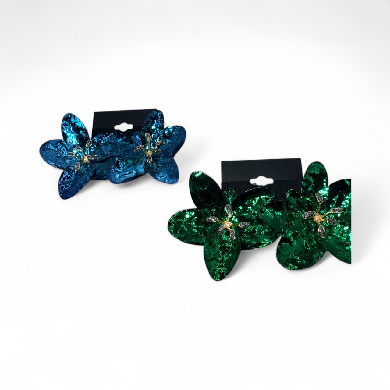 Crystal Lily Floral Earrings