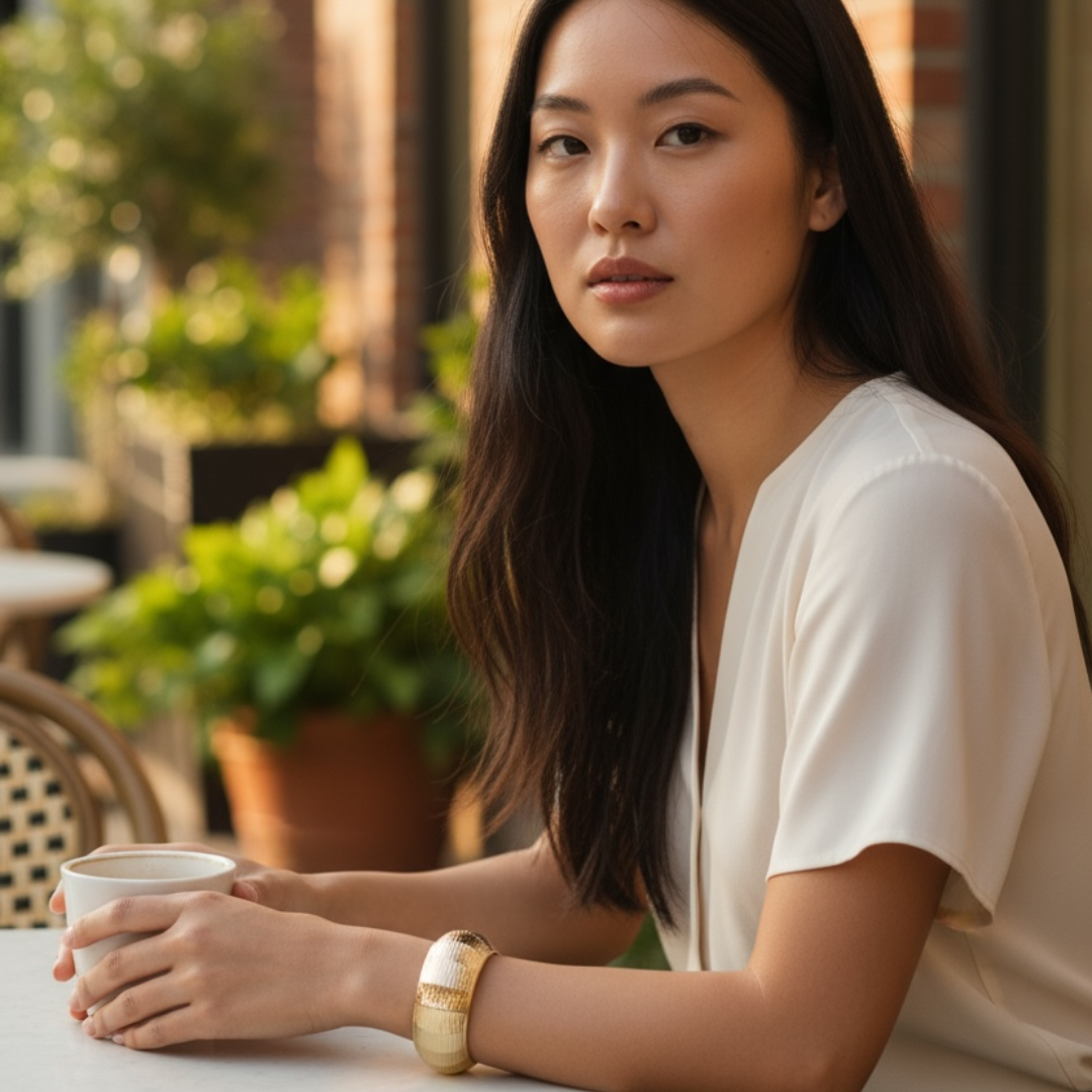 Golden Horizon Textured Bangle